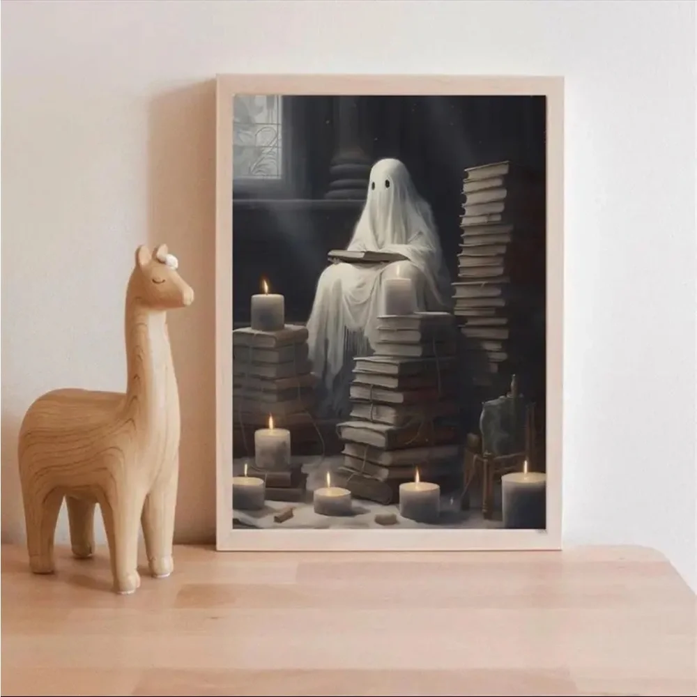 Canvas Poster Printed Painting The‎ Ghost Reading By The Window Unframed 40x60cm